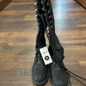 Mossimo Womens Lace Up Calf Combat Boots Size 8